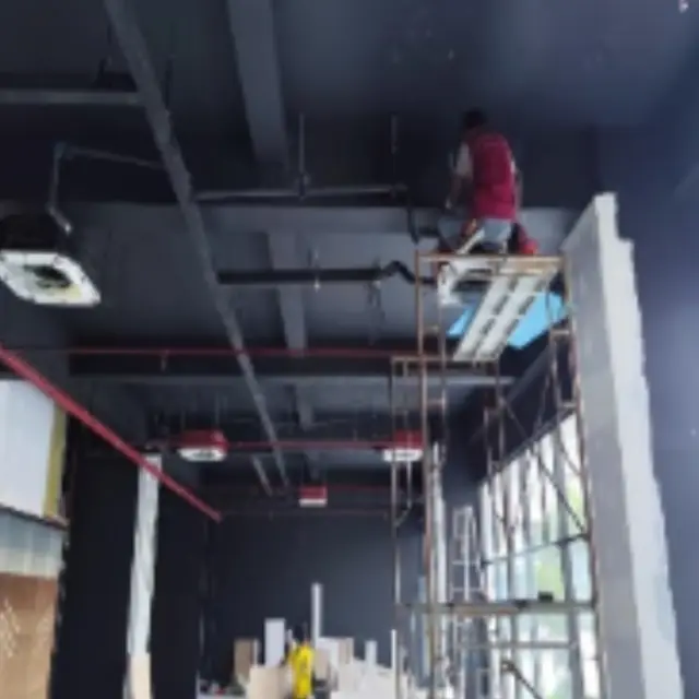 Ceiling installation in progress