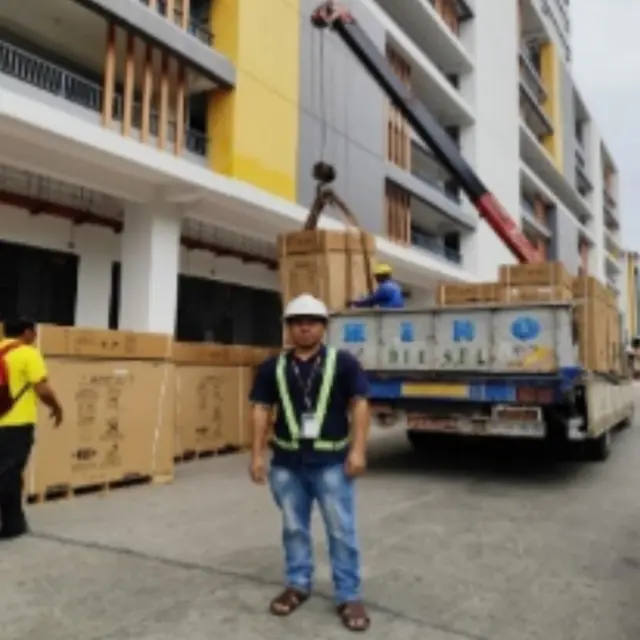 Equipment delivery to the building